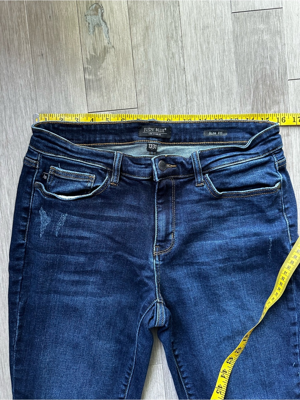 Judy Blue Slim Fit Straight‎ Leg Dark Wash Jeans Size 13/31 - Picture 7 of 9